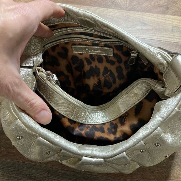 B. Makowsky Beaded Light Gold Tone Satchel EUC - Picture 6 of 11